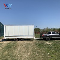 Cheap price mobile prefabricated tiny home Container Car Trailer House trailer fold out homes for Camping